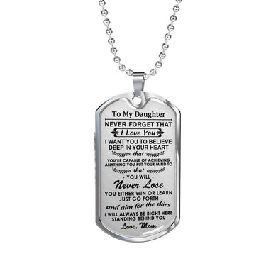 Mother Daughter Necklace Pendant Chain - Personalized Engrave any name, letter